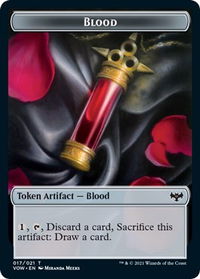 Blood // Wolf (014) Double-Sided Token - Innistrad: Crimson Vow (VOW) #17 // 14 - Token Magic: The Gathering Trading Card