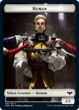 Human (001) // Human Soldier Double-Sided Token - Innistrad: Crimson Vow Magic: The Gathering trading card