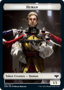 Human (001) // Treasure Double-Sided Token - Innistrad: Crimson Vow (VOW) #1 // 18 - Token Magic: The Gathering Trading Card