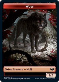 Wolf (011) // Boar Double-Sided Token - Innistrad: Crimson Vow (VOW) #11 // 12 - Token Magic: The Gathering Trading Card
