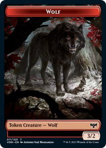 Wolf (011) // Spirit (002) Double-Sided Token - Innistrad: Crimson Vow (VOW) #11 // 2 - Token Magic: The Gathering Trading Card
