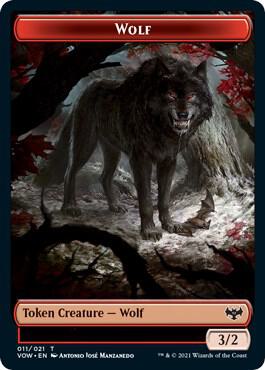 Wolf (011) // Spirit (002) Double-Sided Token - Innistrad: Crimson Vow Magic: The Gathering trading card