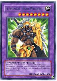 Elemental Hero Wildedge trading card from Duelist Pack 3: Jaden Yuki 2 Elemental Hero Wildedge - Duelist Pack 3: Jaden Yuki 2 YuGiOh trading card
