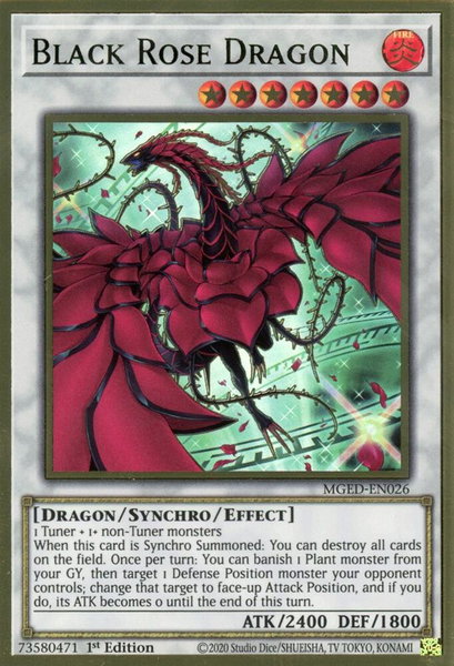 Black Rose Dragon (Alternate Art) trading card from Maximum Gold: El Dorado Black Rose Dragon (Alternate Art) - Maximum Gold: El Dorado YuGiOh trading card