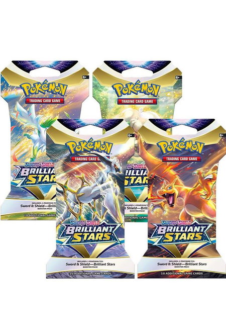 Brilliant Stars Sleeved Booster Pack Art Bundle [Set of 4] - SWSH09: Brilliant Stars Pokémon trading card