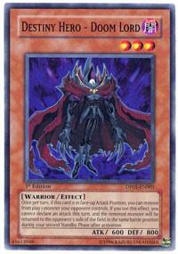 Destiny Hero - Doom Lord trading card from Duelist Pack 5: Aster Phoenix Destiny Hero - Doom Lord - Duelist Pack 5: Aster Phoenix YuGiOh trading card