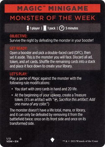 Magic Minigame: Monster of The Week - Innistrad: Crimson Vow (VOW) #1 - Special Magic: The Gathering Trading Card