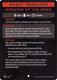 Magic Minigame: Monster of The Week - Innistrad: Crimson Vow (VOW) #1 - Special Magic: The Gathering Trading Card