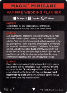 Magic Minigame: Vampire Wedding Planner - Innistrad: Crimson Vow (VOW) #2 - Special Magic: The Gathering Trading Card