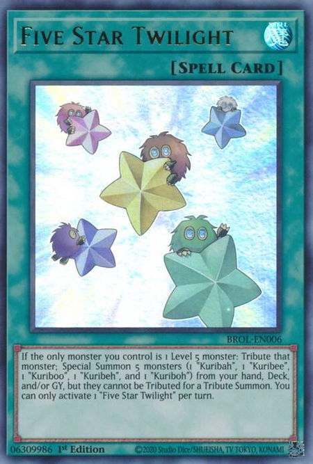 Five Star Twilight - Brothers of Legend YuGiOh trading card