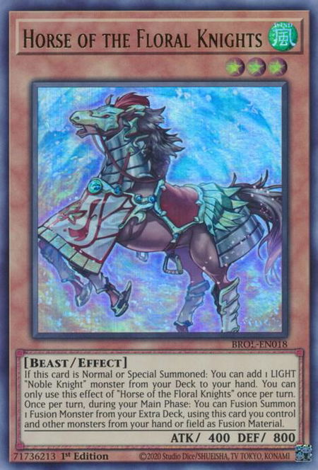 Horse of the Floral Knights - Brothers of Legend YuGiOh trading card