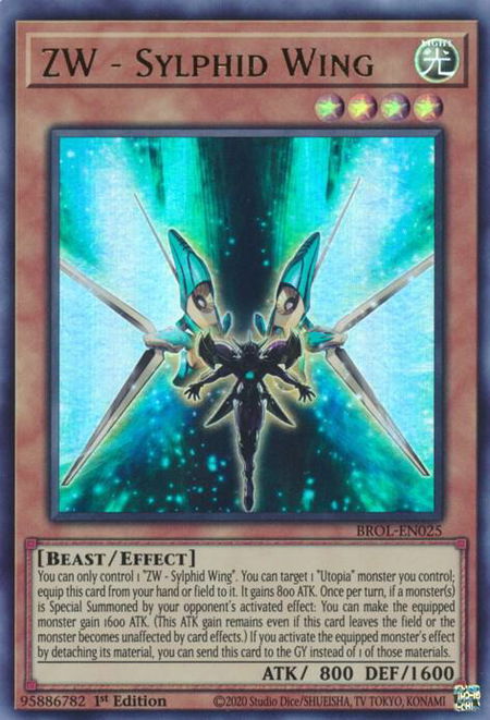 ZW - Sylphid Wing - Brothers of Legend YuGiOh trading card