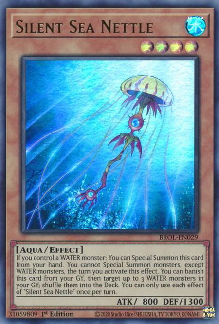 Silent Sea Nettle - Brothers of Legend YuGiOh trading card