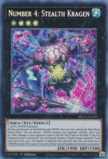 Number 4: Stealth Kragen - Brothers of Legend YuGiOh trading card