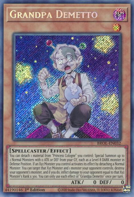 Grandpa Demetto - Brothers of Legend YuGiOh trading card