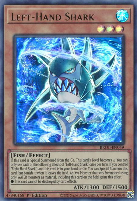 Left-Hand Shark - Brothers of Legend YuGiOh trading card