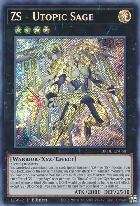 ZS - Utopic Sage - Brothers of Legend YuGiOh trading card