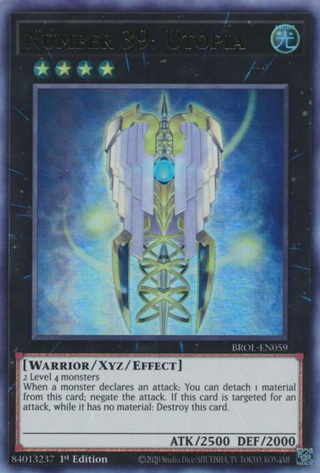 Number 39: Utopia - Brothers of Legend YuGiOh trading card