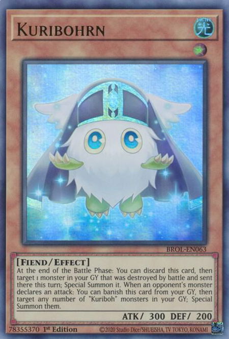 Kuribohrn - Brothers of Legend YuGiOh trading card