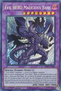 Evil HERO Malicious Bane - Brothers of Legend (BROL) #BROL-EN069 - Secret Rare YuGiOh Trading Card