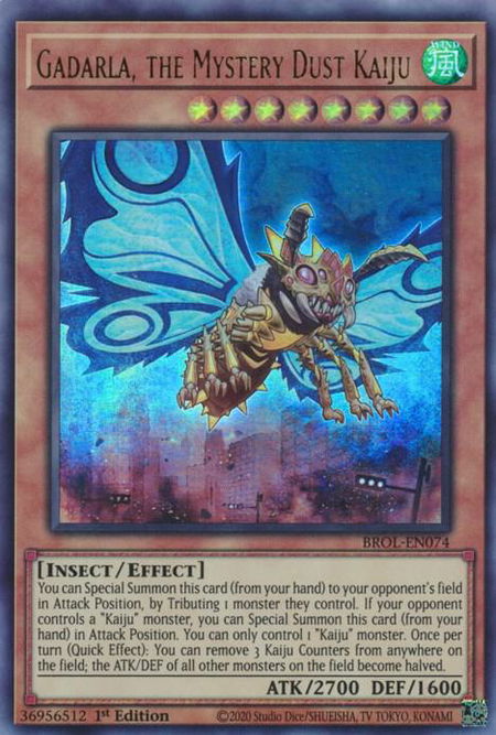 Gadarla, the Mystery Dust Kaiju - Brothers of Legend YuGiOh trading card