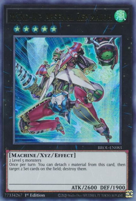 Wind-Up Arsenal Zenmaioh - Brothers of Legend YuGiOh trading card