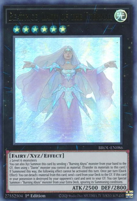 Beatrice, Lady of the Eternal - Brothers of Legend YuGiOh trading card