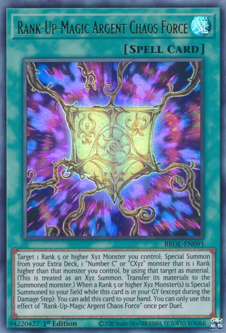 Rank-Up-Magic Argent Chaos Force - Brothers of Legend YuGiOh trading card