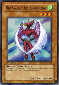 Neo-Spacian Air Hummingbird - Strike of Neos (STON) #STON-EN004 - Super Rare YuGiOh Trading Card