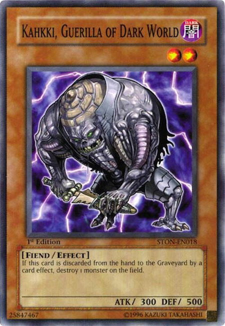 Kahkki, Guerilla of Dark World - Strike of Neos YuGiOh trading card