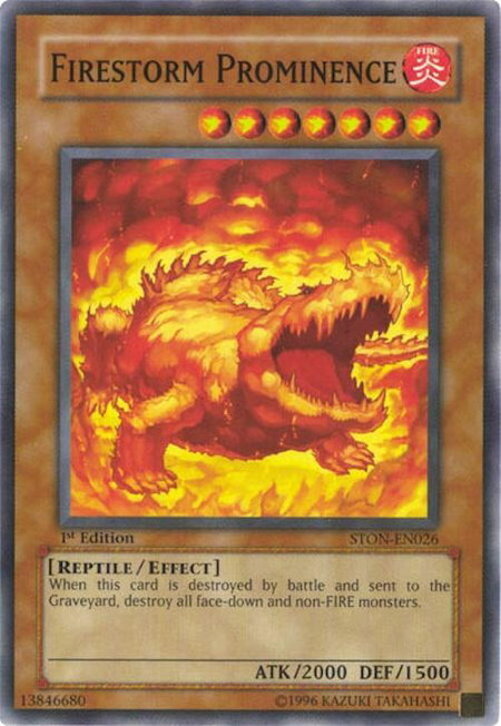Firestorm Prominence - Strike of Neos YuGiOh trading card