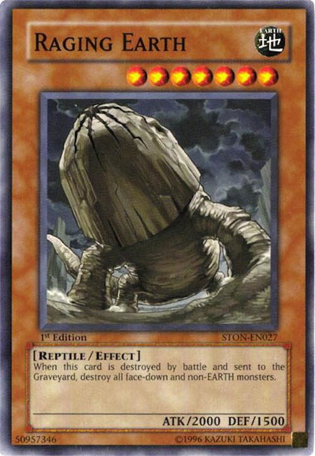 Raging Earth - Strike of Neos YuGiOh trading card