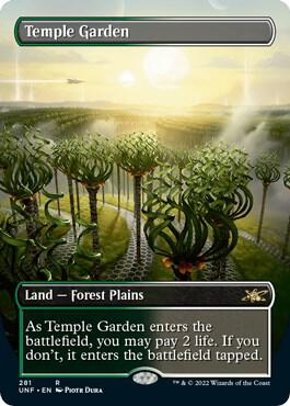 Temple Garden (Borderless) - Unfinity Magic: The Gathering trading card
