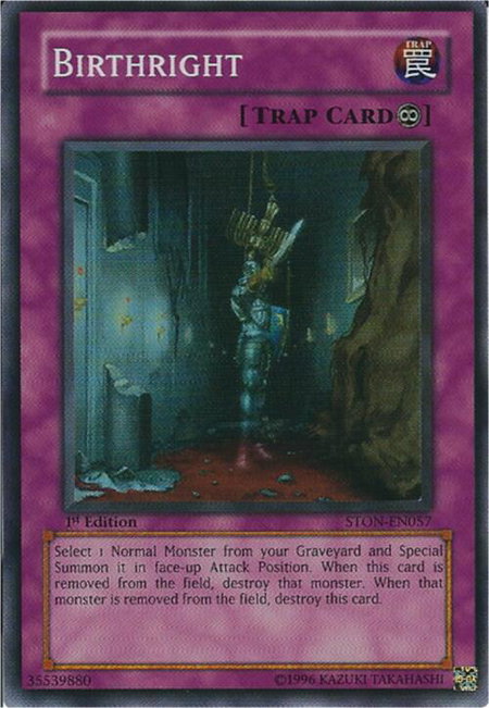 Birthright trading card from Strike of Neos Birthright - Strike of Neos YuGiOh trading card