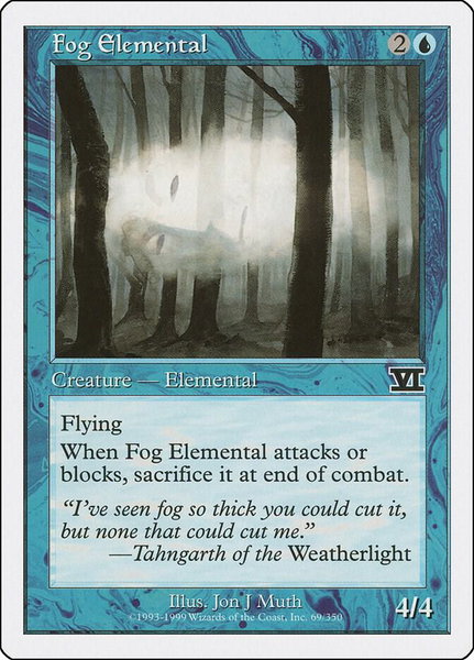 Fog Elemental trading card from Classic Sixth Edition Fog Elemental - Classic Sixth Edition Magic: The Gathering trading card