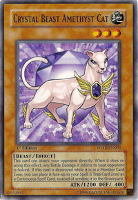 Crystal Beast Amethyst Cat - Force of the Breaker (FOTB) #FOTB-EN002 - Common / Short Print YuGiOh Trading Card