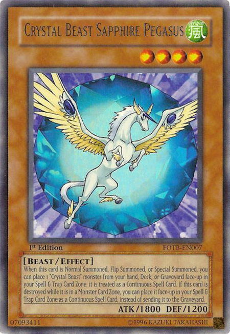Crystal Beast Sapphire Pegasus - Force of the Breaker YuGiOh trading card