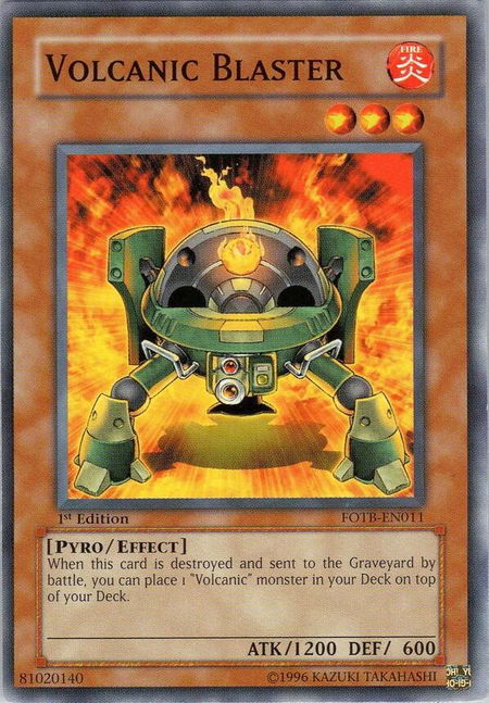 Volcanic Blaster trading card from Force of the Breaker Volcanic Blaster - Force of the Breaker YuGiOh trading card