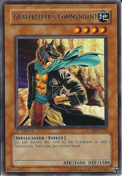 Gravekeeper's Commandant trading card from Force of the Breaker Gravekeeper's Commandant - Force of the Breaker YuGiOh trading card