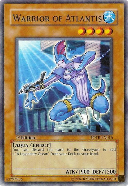 Warrior of Atlantis trading card from Force of the Breaker Warrior of Atlantis - Force of the Breaker YuGiOh trading card