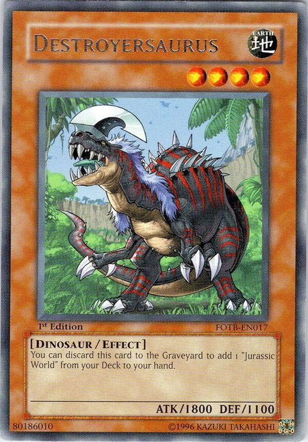 Destroyersaurus trading card from Force of the Breaker Destroyersaurus - Force of the Breaker YuGiOh trading card