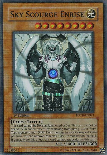 Sky Scourge Enrise trading card from Force of the Breaker Sky Scourge Enrise - Force of the Breaker YuGiOh trading card