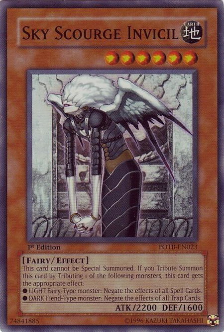 Sky Scourge Invicil - Force of the Breaker YuGiOh trading card