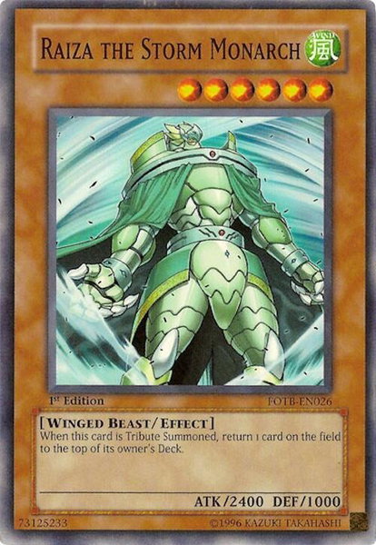 Raiza the Storm Monarch trading card from Force of the Breaker Raiza the Storm Monarch - Force of the Breaker YuGiOh trading card