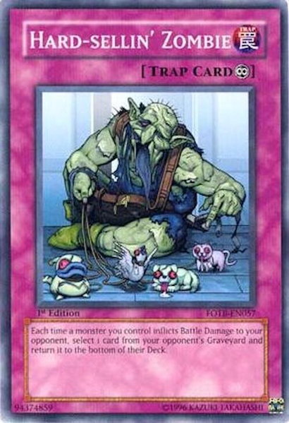 Hard-sellin' Zombie trading card from Force of the Breaker Hard-sellin' Zombie - Force of the Breaker YuGiOh trading card