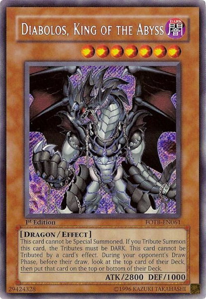 Diabolos, King of the Abyss trading card from Force of the Breaker Diabolos, King of the Abyss - Force of the Breaker YuGiOh trading card