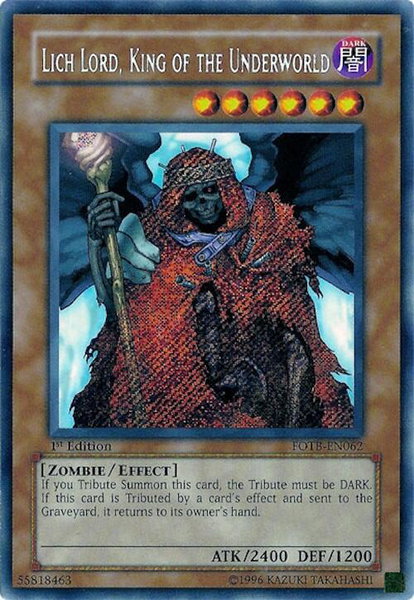 Lich Lord, King of the Underworld trading card from Force of the Breaker Lich Lord, King of the Underworld - Force of the Breaker YuGiOh trading card