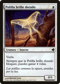 Goldenglow Moth (Spanish) - "Polilla brillo dorado" - Magic Encyclopedia 2011 (Salvat) (PS11) #7 - Common Magic: The Gathering Trading Card