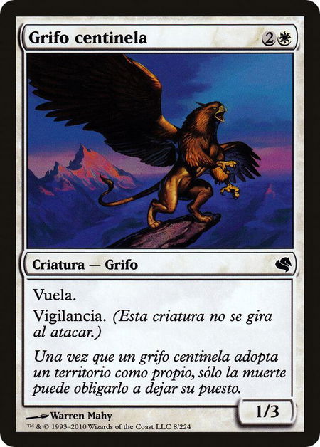 Griffin Sentinel (Spanish) - "Grifo centinela" - Magic Encyclopedia 2011 (Salvat) Magic: The Gathering trading card