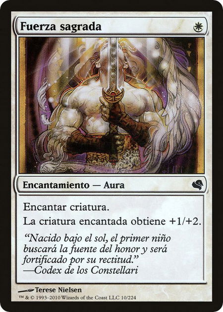 Holy Strength (Spanish) - "Fuerza sagrada" - Magic Encyclopedia 2011 (Salvat) Magic: The Gathering trading card